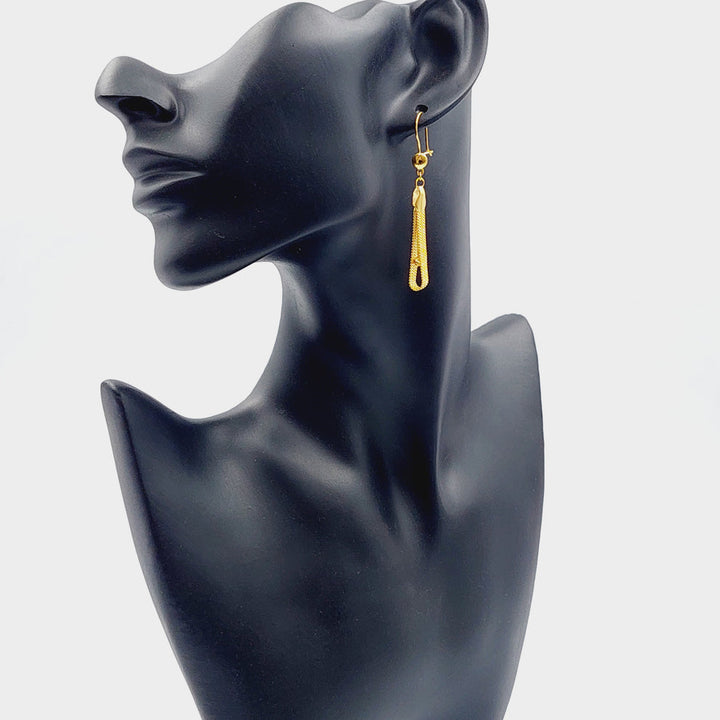 21K Gold Fancy Earrings by Saeed Jewelry - Image 5