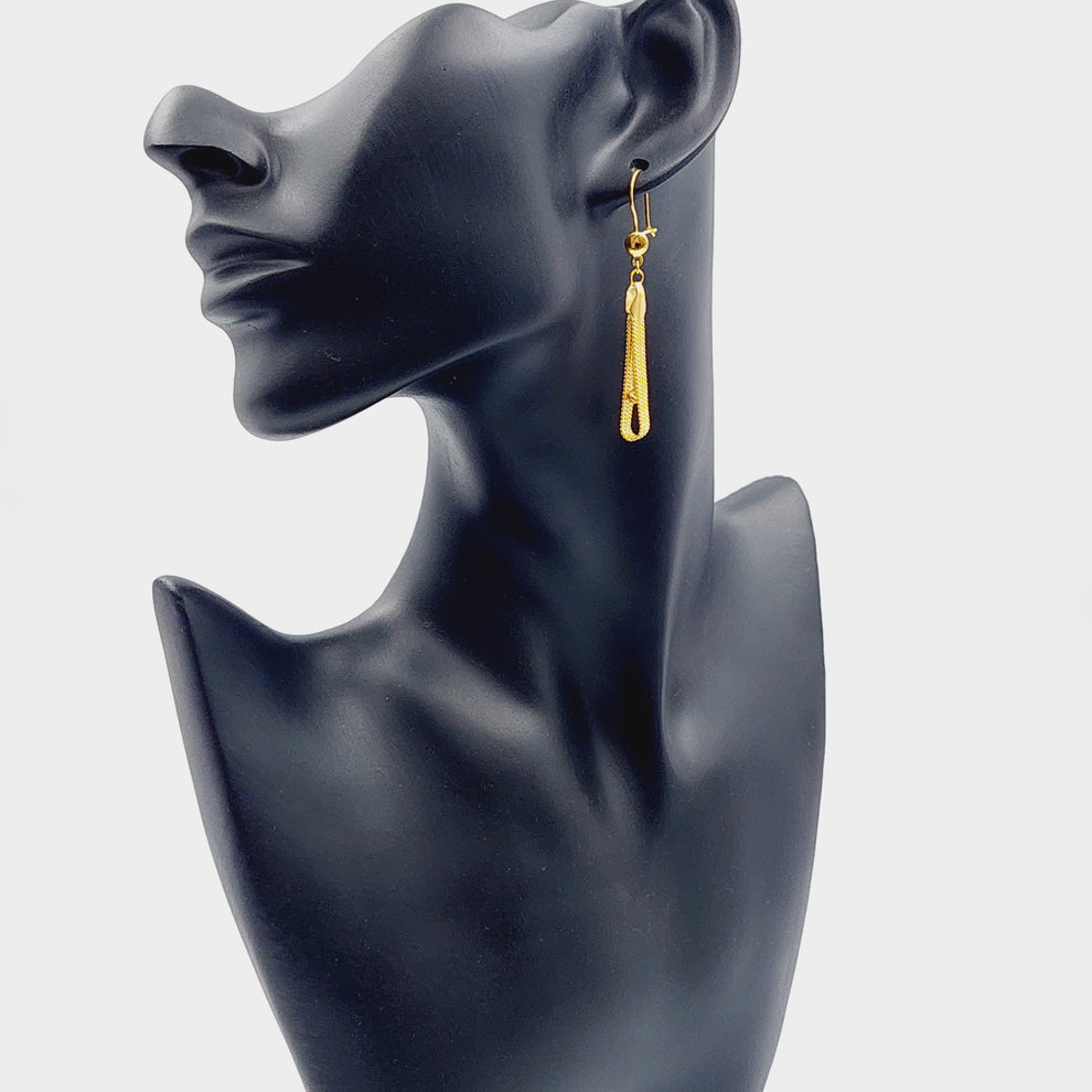 21K Gold Fancy Earrings by Saeed Jewelry - Image 3