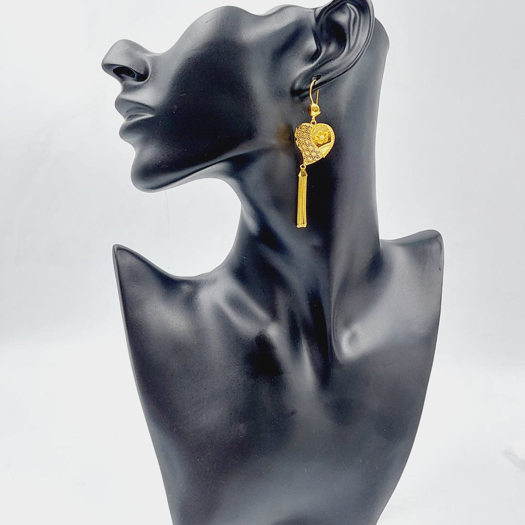 21K Gold Fancy Earrings by Saeed Jewelry - Image 3