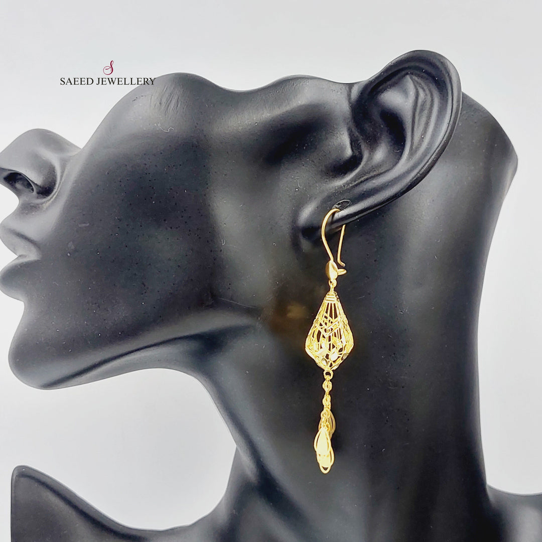 21K Gold Fancy Earrings by Saeed Jewelry - Image 2