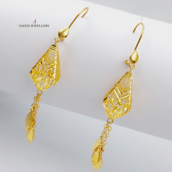 21K Gold Fancy Earrings by Saeed Jewelry - Image 5