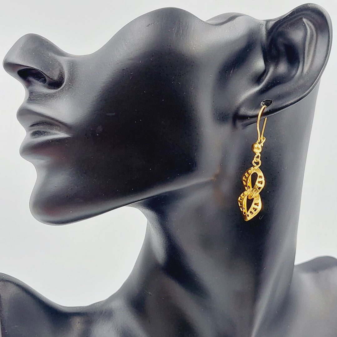 21K Gold Fancy Earrings by Saeed Jewelry - Image 4