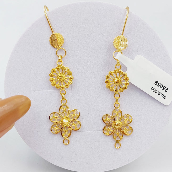 21K Gold Fancy Earrings by Saeed Jewelry - Image 1