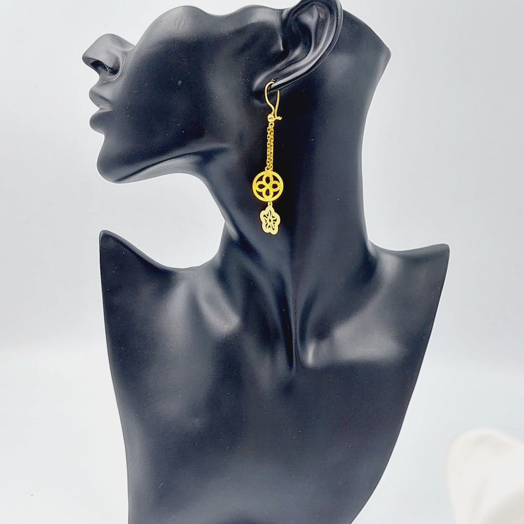 21K Gold Fancy Earrings by Saeed Jewelry - Image 3