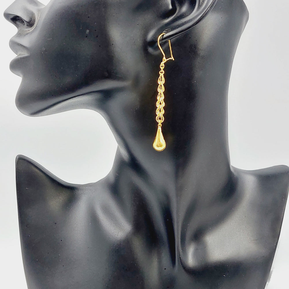 21K Gold Fancy Earrings by Saeed Jewelry - Image 2