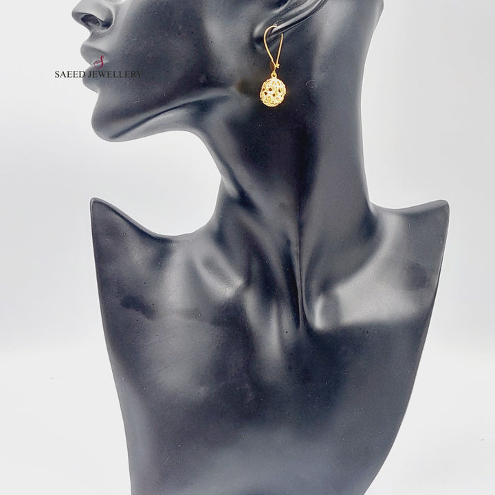 21K Gold Fancy Earrings by Saeed Jewelry - Image 3