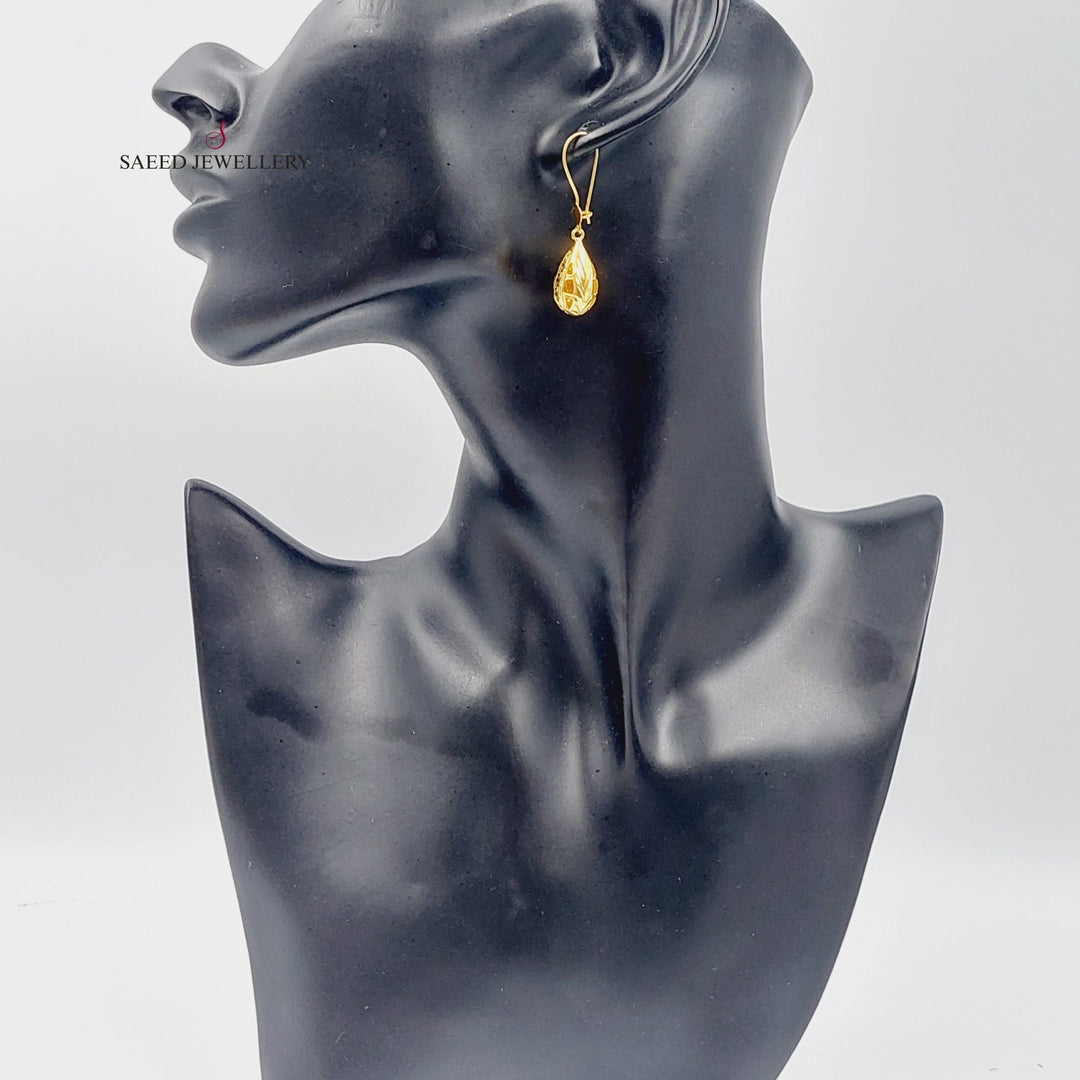 21K Gold Fancy Earrings by Saeed Jewelry - Image 3