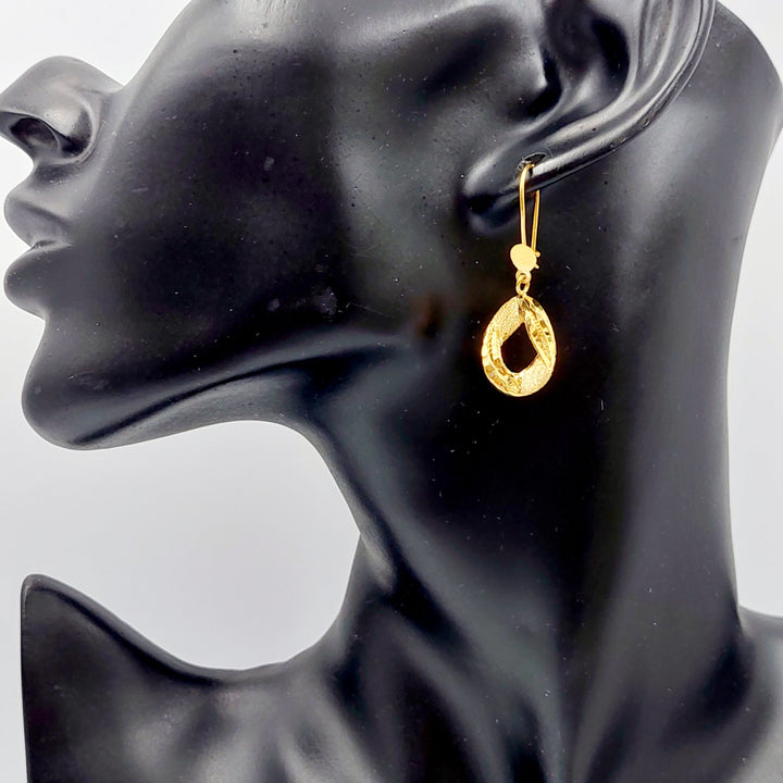 21K Gold Fancy Earrings by Saeed Jewelry - Image 3