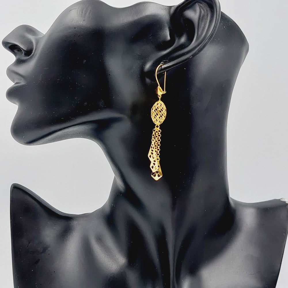 21K Gold Fancy Earrings by Saeed Jewelry - Image 2