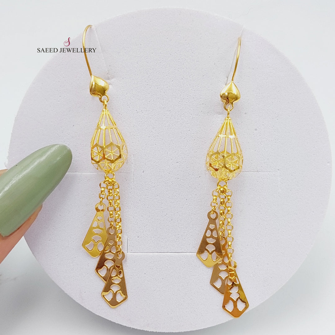 21K Gold Fancy Earrings by Saeed Jewelry - Image 1