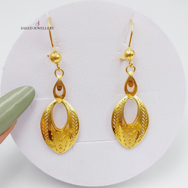 21K Gold Fancy Earrings by Saeed Jewelry - Image 1