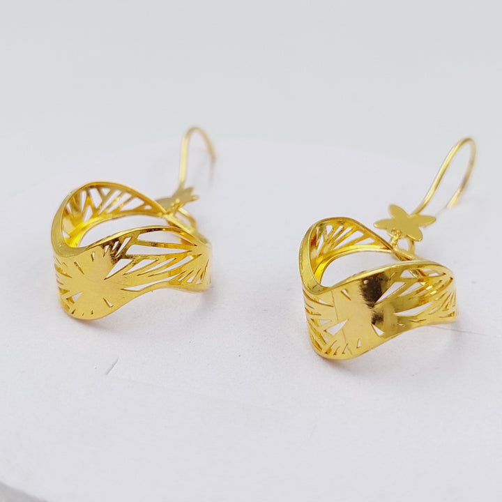 21K Gold Fancy Earrings by Saeed Jewelry - Image 2