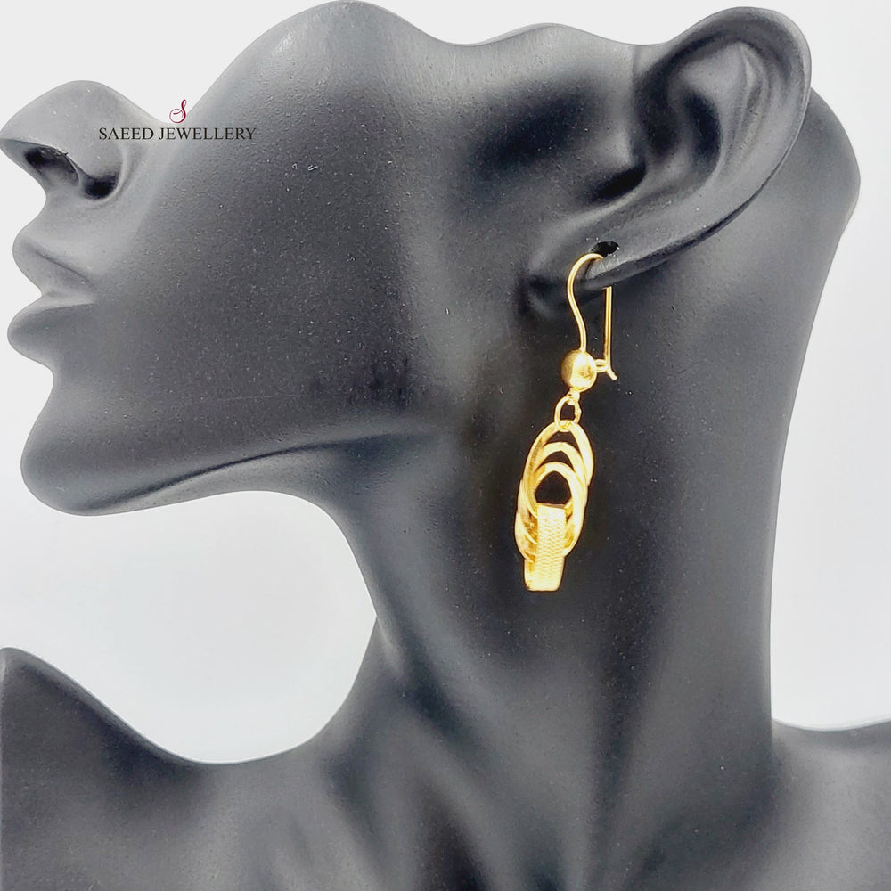 21K Gold Fancy Earrings by Saeed Jewelry - Image 2