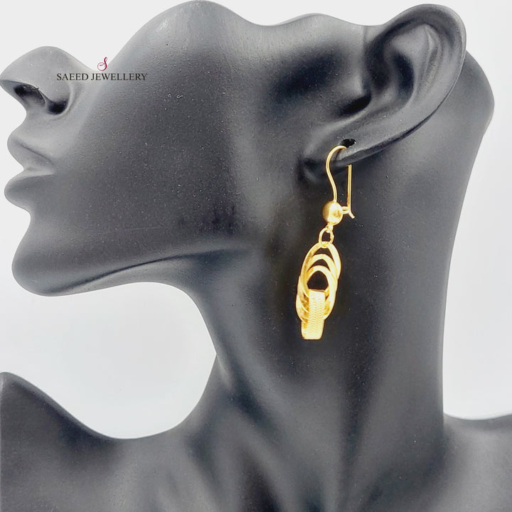 21K Gold Fancy Earrings by Saeed Jewelry - Image 2