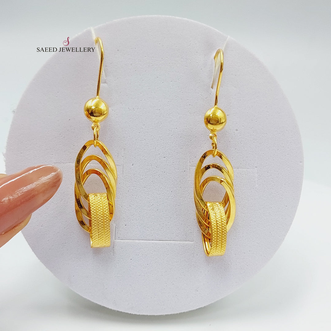 21K Gold Fancy Earrings by Saeed Jewelry - Image 1