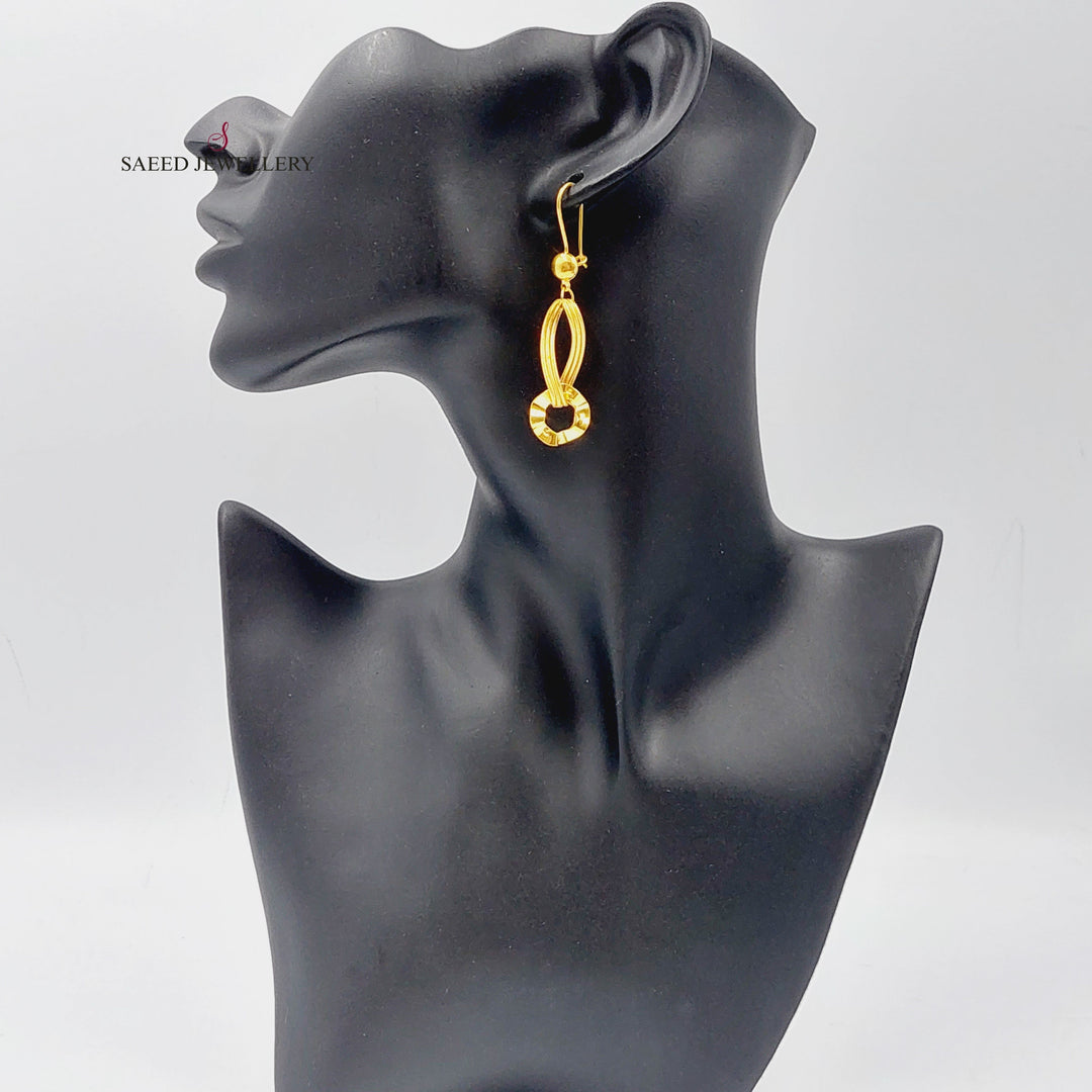 21K Gold Fancy Earrings by Saeed Jewelry - Image 2