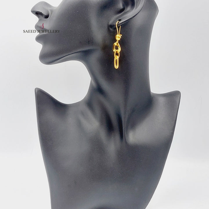 21K Gold Fancy Earrings by Saeed Jewelry - Image 3