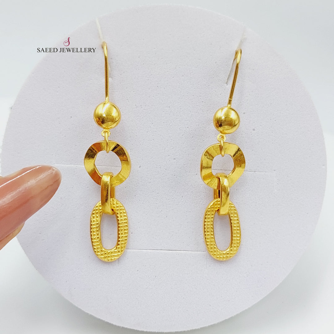 21K Gold Fancy Earrings by Saeed Jewelry - Image 1