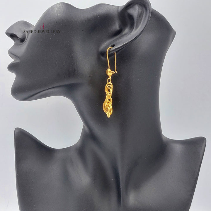 21K Gold Fancy Earrings by Saeed Jewelry - Image 2