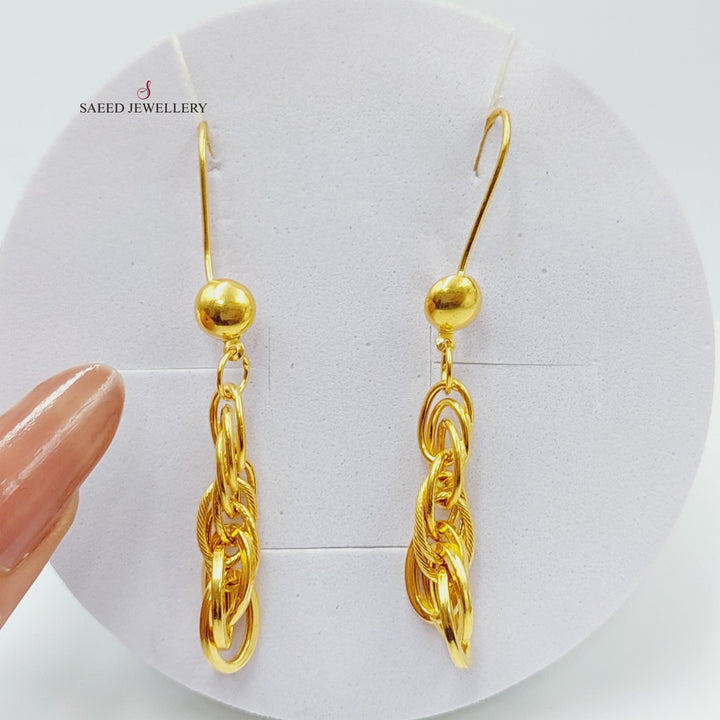 21K Gold Fancy Earrings by Saeed Jewelry - Image 1