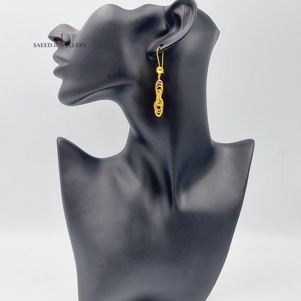 21K Gold Fancy Earrings by Saeed Jewelry - Image 2