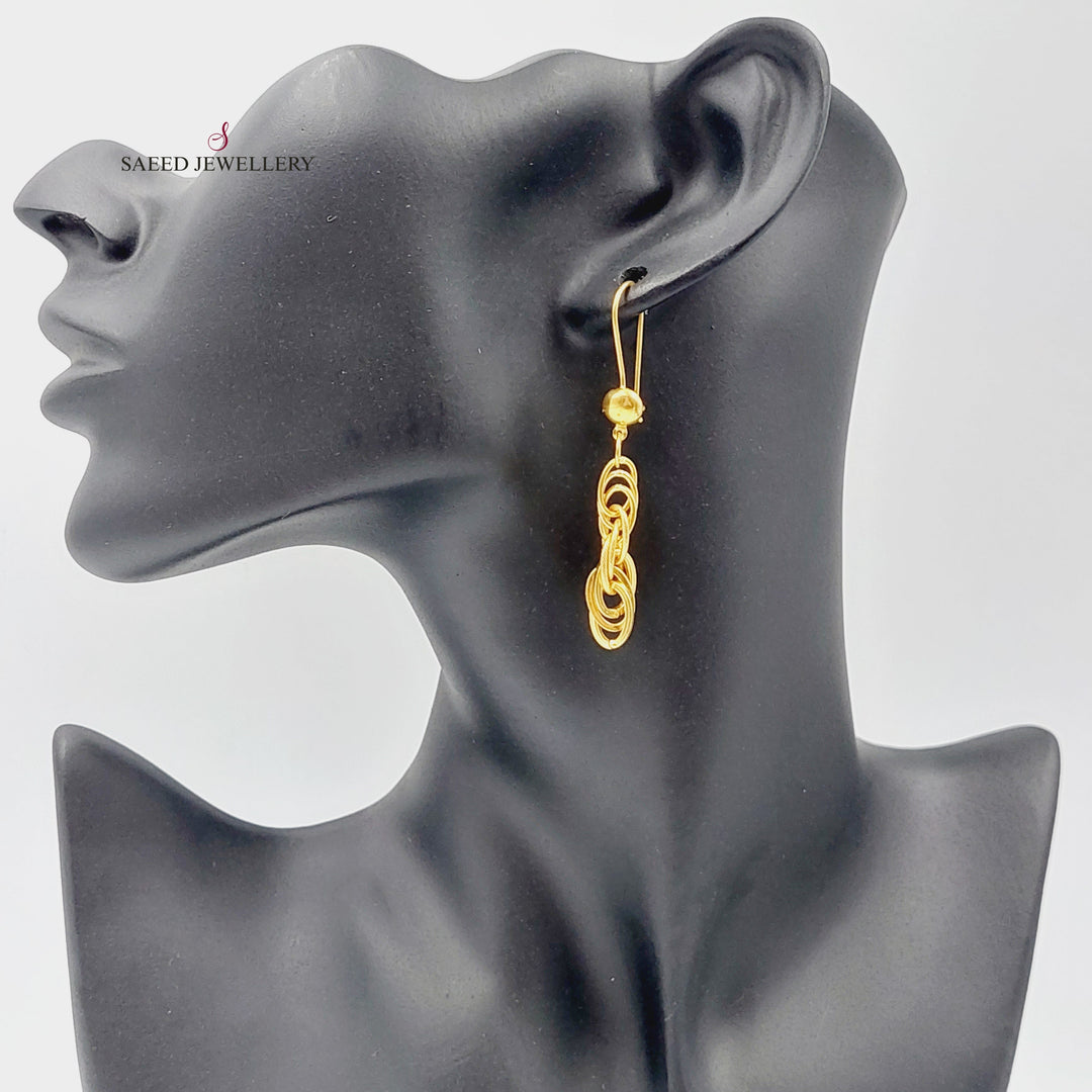 21K Gold Fancy Earrings by Saeed Jewelry - Image 3