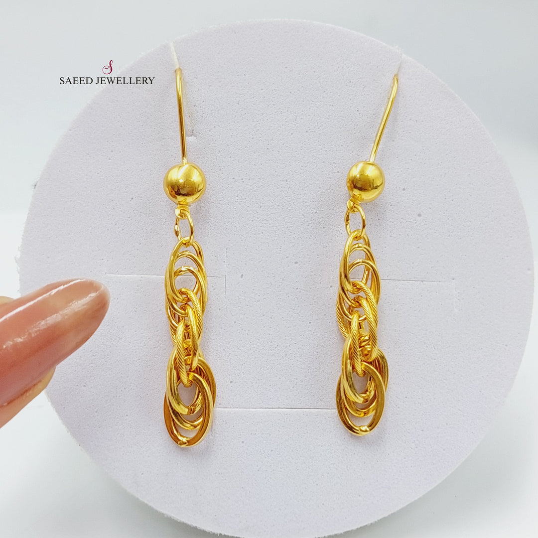 21K Gold Fancy Earrings by Saeed Jewelry - Image 1