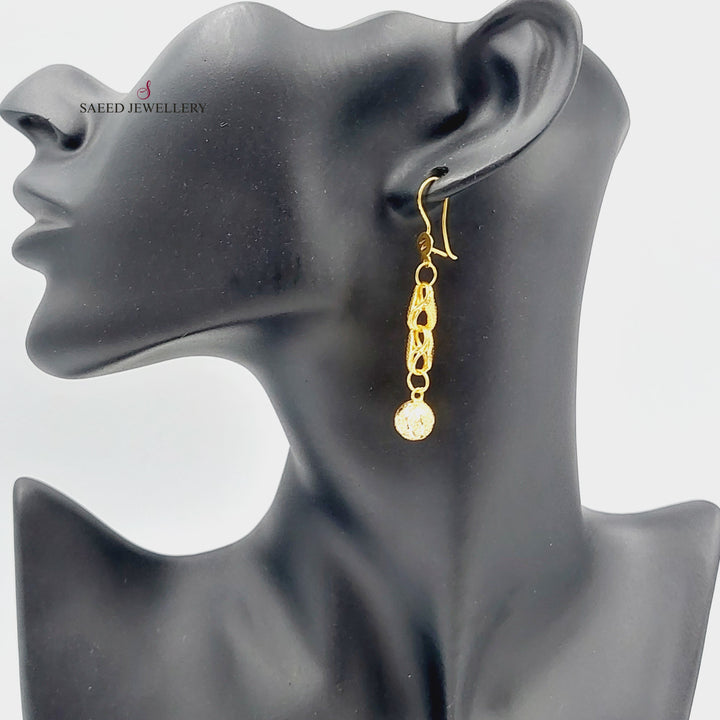 21K Gold Fancy Earrings by Saeed Jewelry - Image 2