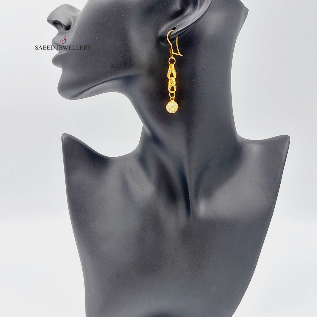 21K Gold Fancy Earrings by Saeed Jewelry - Image 3