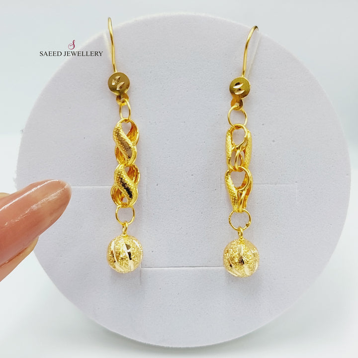 21K Gold Fancy Earrings by Saeed Jewelry - Image 1