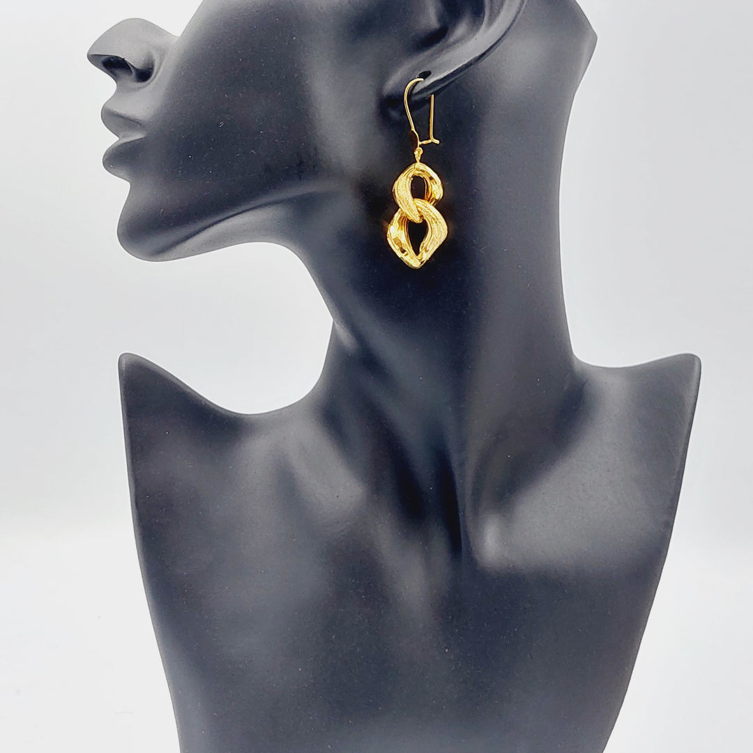 21K Gold Fancy Earrings by Saeed Jewelry - Image 2