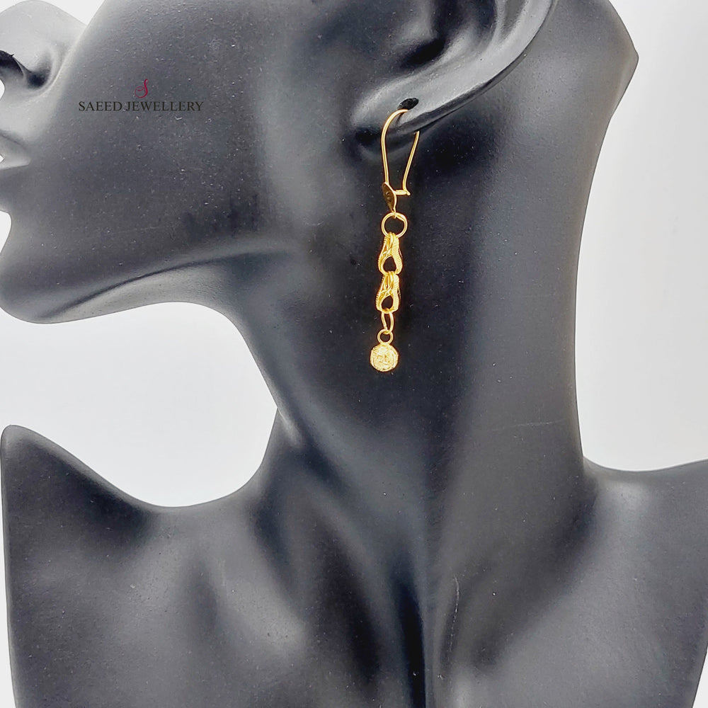 21K Gold Fancy Earrings by Saeed Jewelry - Image 2