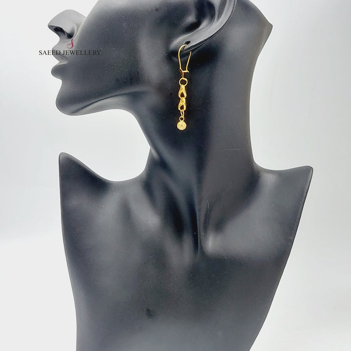 21K Gold Fancy Earrings by Saeed Jewelry - Image 3