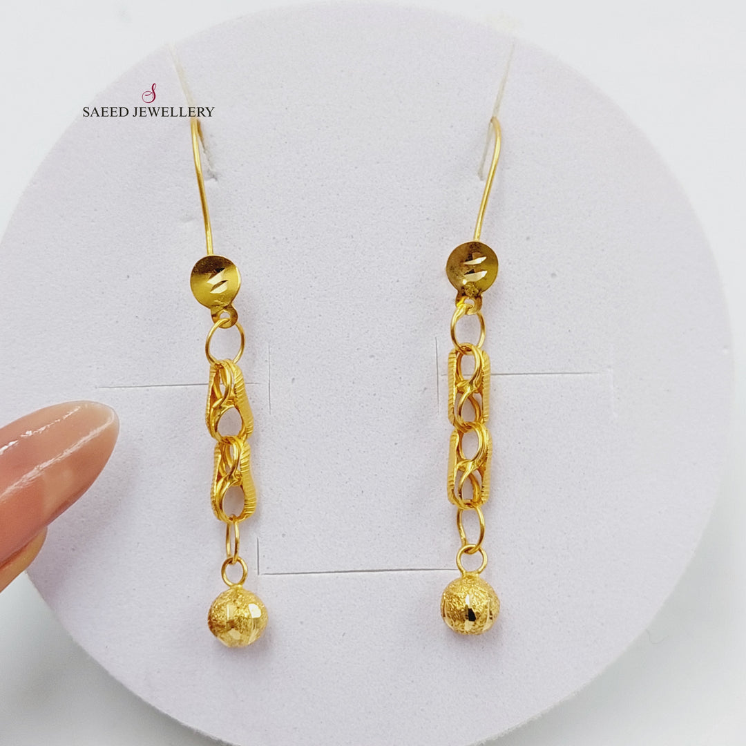 21K Gold Fancy Earrings by Saeed Jewelry - Image 1