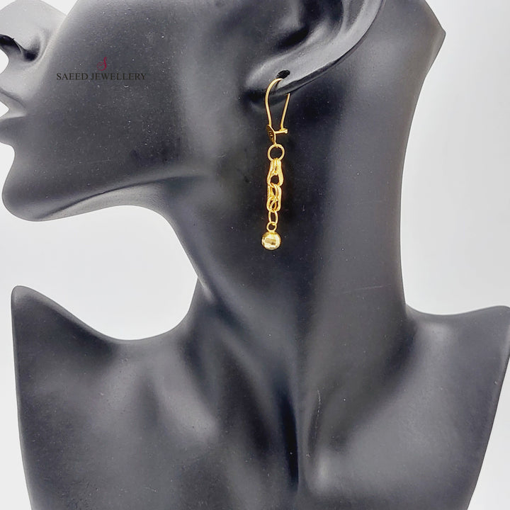 21K Gold Fancy Earrings by Saeed Jewelry - Image 2