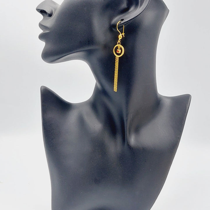 21K Gold Fancy Earrings by Saeed Jewelry - Image 3