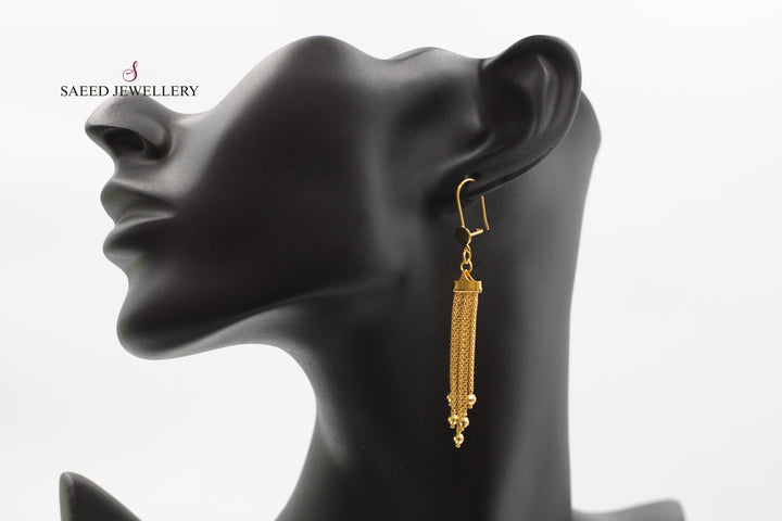 21K Gold Fancy Earrings by Saeed Jewelry - Image 3