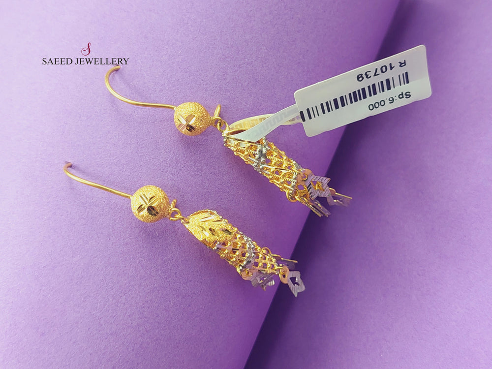 21K Gold Fancy Earrings by Saeed Jewelry - Image 2