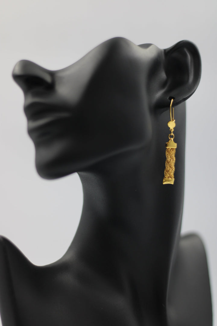 21K Gold Fancy Earrings by Saeed Jewelry - Image 3