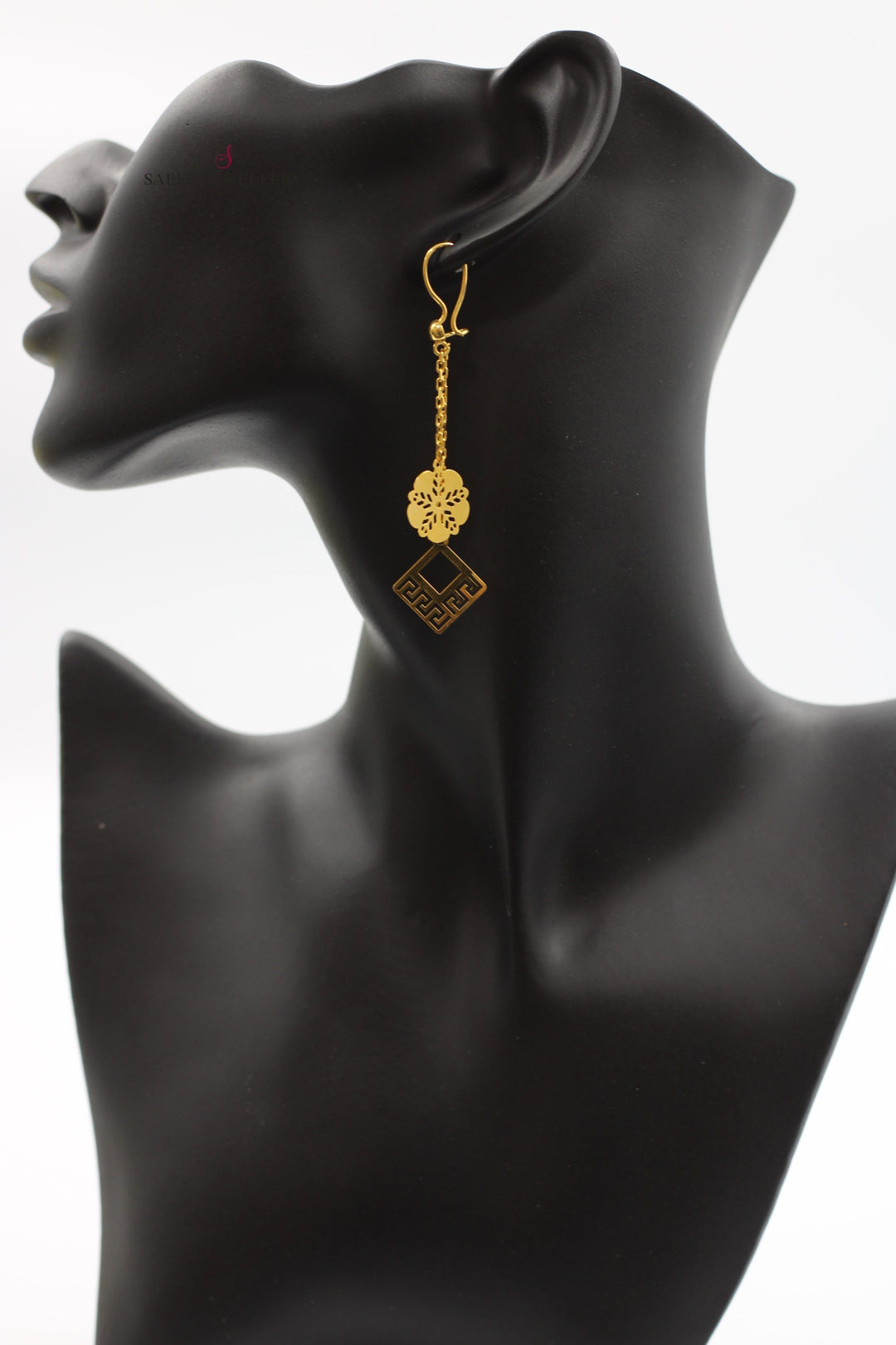 21K Gold Fancy Earrings by Saeed Jewelry - Image 2