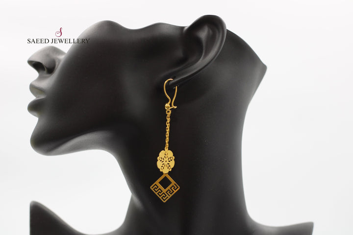 21K Gold Fancy Earrings by Saeed Jewelry - Image 6