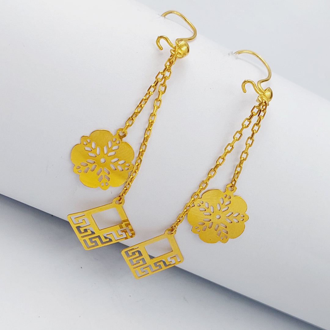 21K Gold Fancy Earrings by Saeed Jewelry - Image 4