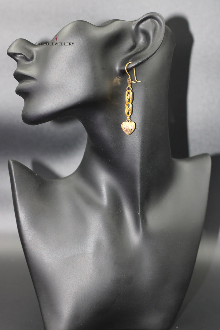 21K Gold Fancy Earrings by Saeed Jewelry - Image 3