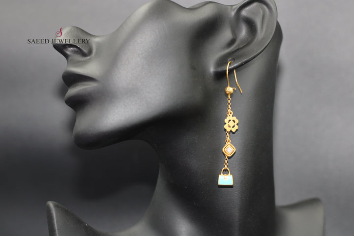 21K Gold Fancy Earrings by Saeed Jewelry - Image 2