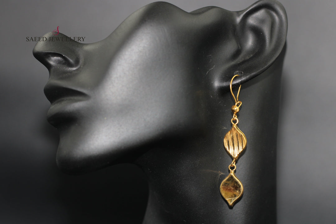 21K Gold Fancy Earrings by Saeed Jewelry - Image 2