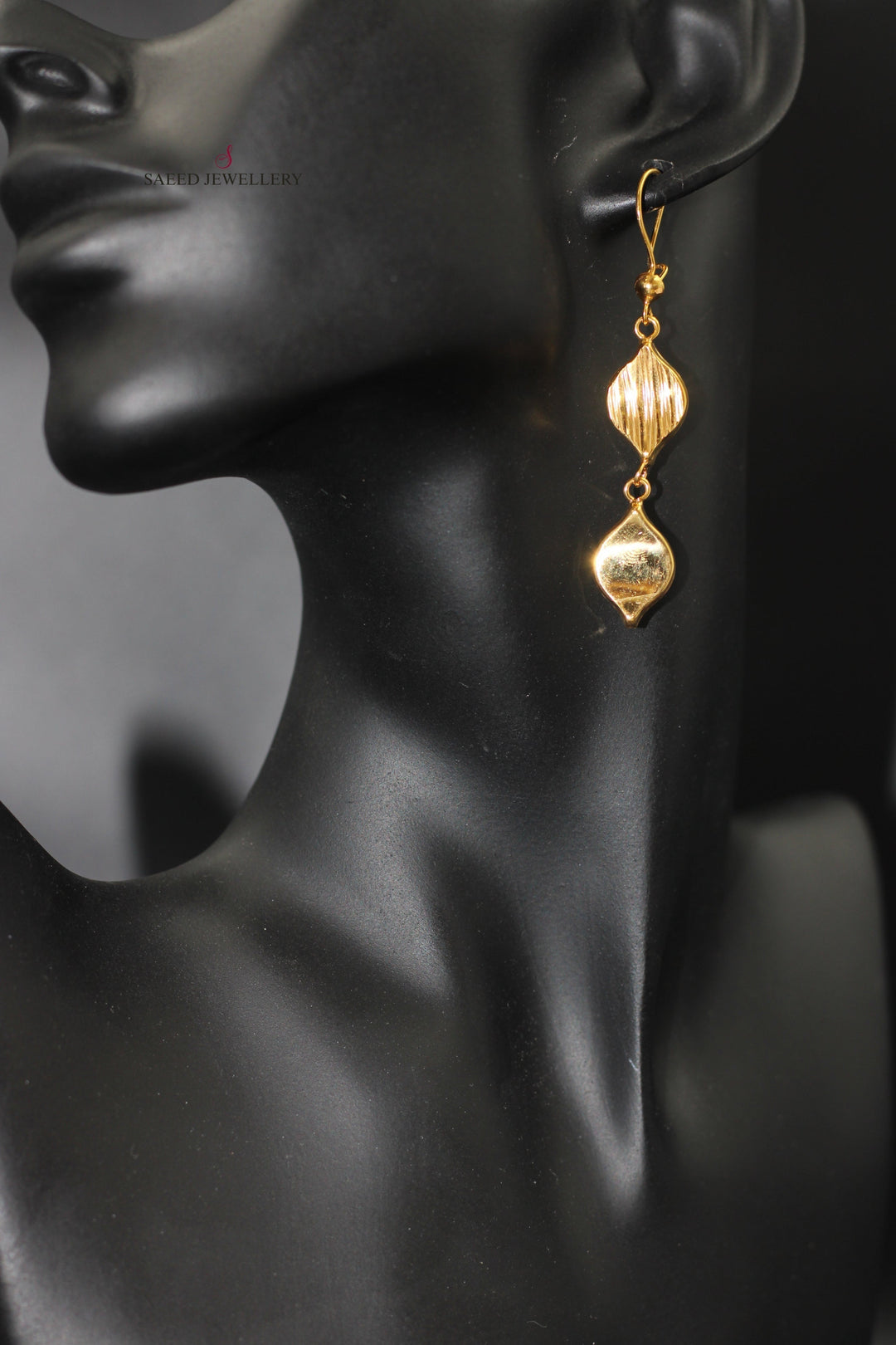 21K Gold Fancy Earrings by Saeed Jewelry - Image 3