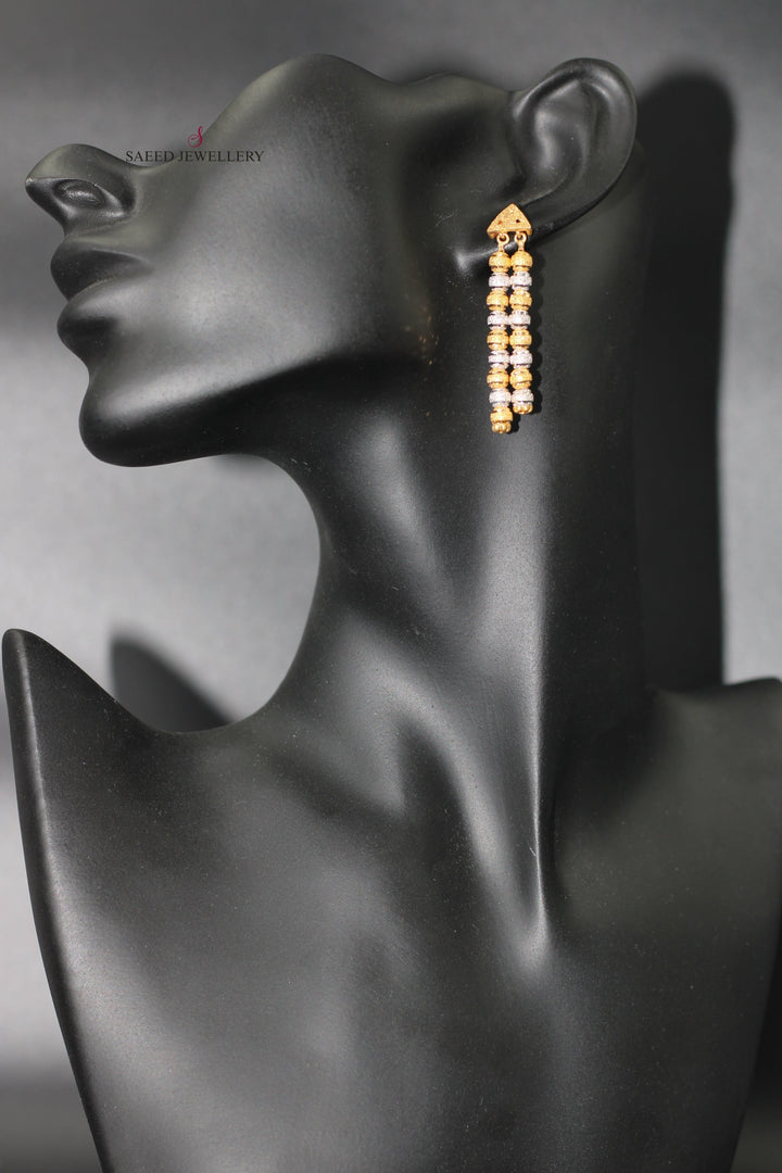 21K Gold Fancy Earrings by Saeed Jewelry - Image 3