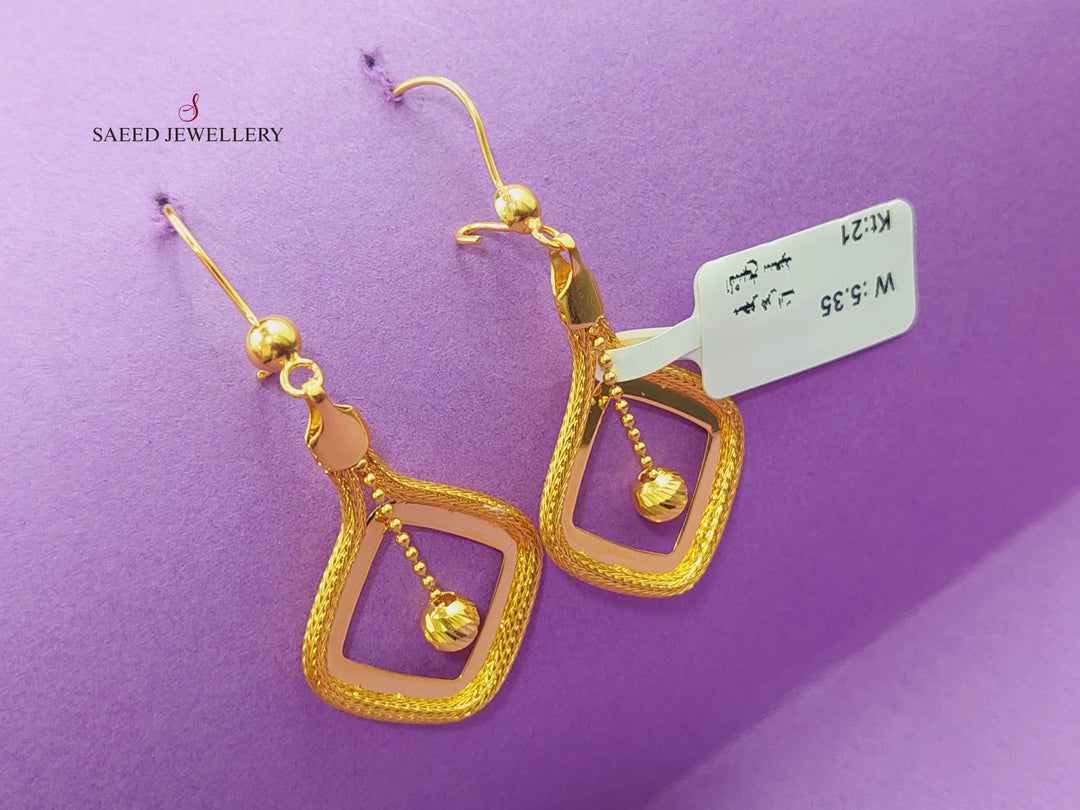 21K Gold Fancy Earrings by Saeed Jewelry - Image 5