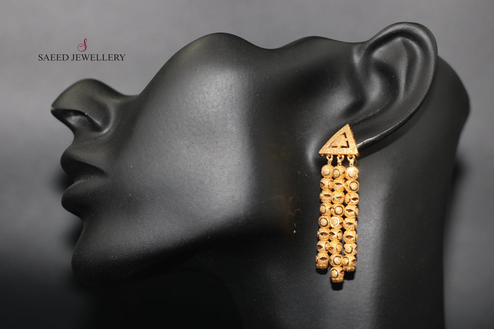 21K Gold Fancy Earrings by Saeed Jewelry - Image 2