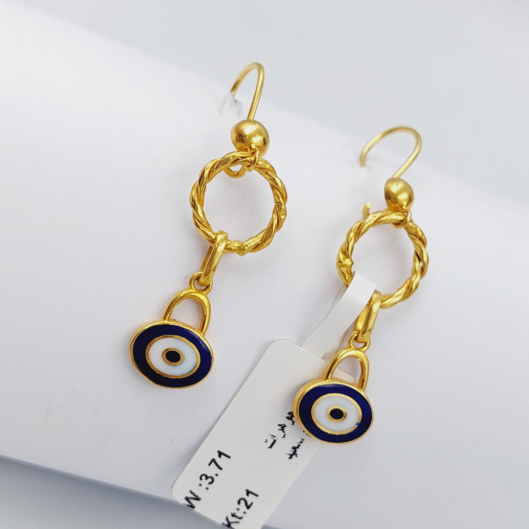 21K Gold Fancy Earrings by Saeed Jewelry - Image 7